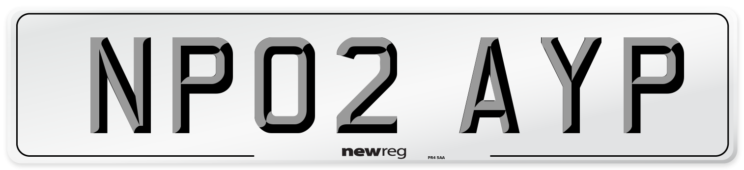 NP02 AYP Number Plate from New Reg